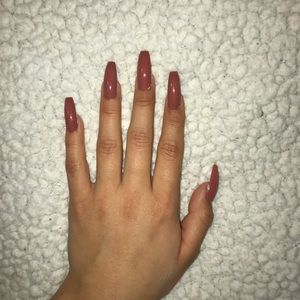 PINK MAUVE STICK ON COFFIN NAILS